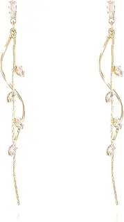 [CYV] Rotating Twisted Zircon Tassels Chain Drop Dangle Earrings for Women Girls Wedding Jewelry Gifts
