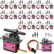 Hanaive 16 Pcs 9g Micro Servo Motor Mini Servo Motors RC Servo Kit for Robot Helicopter Airplane Car Boat Control (MG90s)
