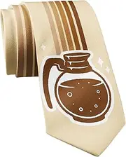 [Crazy Dog T-shirts] Coffee Rainbow Tie Funny Caffeine Lovers Novelty Necktie