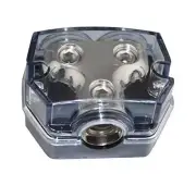 1X0 Gauge in 2X0 Gauge Out Car Power/Ground Distribution Block Black PD-05B-0GA