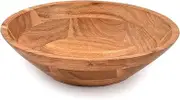 Mahasu Decorative Bowl Wooden Bowl Hand Carved Home Decor for Dining Table Center, Living Room, Kitchen Décor (25.4cm x 25.4cm x 7.62)
