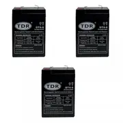 TDR 3pcs 6V 4Ah SLA Rechargeable Battery, Sealed Lead Acid 6 Volt 4.5Ah High Rate for Toy Electric Bike, Scooter, UPS, Alarm System, Mobility Scooter, Maintenance-Free