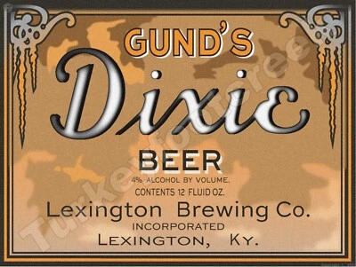 Gund's Dixie Beer Label 18" x 24" Metal Sign