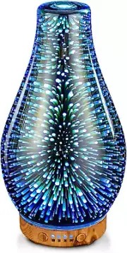 Essential Oil Diffuser 3D Glass Aromatherapy Ultrasonic Humidifier Cool Mist, Au