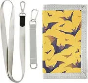 [Yoogain] Cartoon Vampire Bat Orange card holder wallet gifts for young pop pocket wallets with lanyard, cartoon Vampire Bat orange, 1 size, Fashion