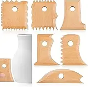 7 Pieces Pottery Tools Pottery Foot Shaper Tools Pottery Trimming Tools Pottery Profile Rib Bundle Foot Shaper for Pottery Ceramics for Carving Clay Molds Clay Ceramics, Beech Wood, Stylish Style