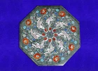 12" Marble side Table Top Gem Stones Inlay Work Home Decor / Handmade work