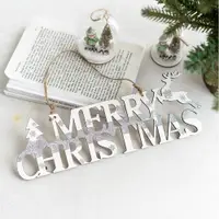在飛比找ETMall東森購物網優惠-Hromeo 圣誕節木質英文字母牌圣誕樹掛件白色字母牌麋鹿字