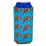 Pizza Slice Pattern Collapsible 16 oz Can Coolie; Nineties, Party, Tallboy
