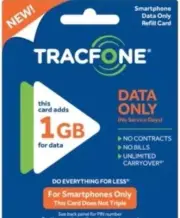 Tracfone Android 1 G Data Plan Card (Data Only) 1GB Smartphone EMAIL DELIVERY