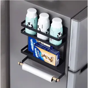 【LEBON】無痕磁吸式收納架-雙層(免安裝 置物架 冰箱置物架 磁鐵收納 層架)
