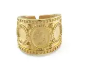 Ring Adjustable Ring Bezel - Raw brass (17mm 7US inner size - Adjustable ) 3374