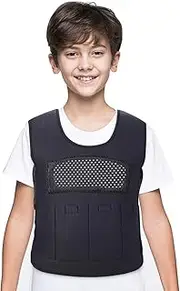 Weighted Vest for Kids with Sensory Issues(Ages 5-9, Medium) – Weighted Compression Vest for Children with Autism, ADHD, SPD, Sensory Overload, Includes 3lbs Removable Weights (Black)