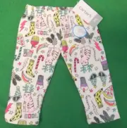 NWT Carter's Infant Girls 3M Holiday Print Leggings Christmas Egg Nog Stocking