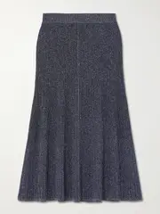 [Joseph] Joseph - Pleated Lurex Midi Skirt - Purple - medium medium Purple