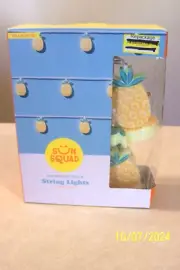 PINEAPPLE String Lights Set of 10 Plastic Patio, Party, Rv Indoor/Outdoor NIB