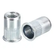 M6 Rivet Nuts, 50pcs Zinc Plated Carbon Steel Flat Head Threaded Insert Nuts