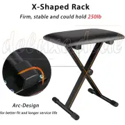 Piano Stool Seat Portable Adjustable Keyboard Stand Folding Bench Chair Seat SET