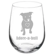 Adore-A-Bull Pit Bull Stemmed / Stemless Wine Glass