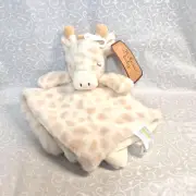 KellyToy K Luxe Giraffe Lovey Security Blanket Plush Rattle 14.5" x 14.5" NWT