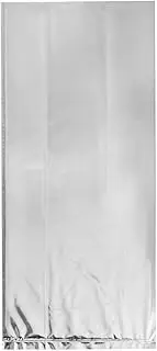 Unique Party 53900 Gift Bags-11 x5 | Cellophane | Silver Foil | 10 Pcs, Pack of 10