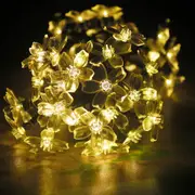 5m 50LED Cherry Blossom Solar String Light Indoor Outdoor Garden Light
