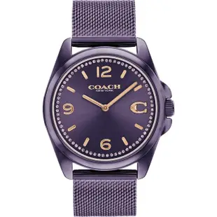 【COACH】C字晶鑽米蘭帶女錶-紫/36mm 母親節禮物(CO14504145)