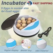9 Egg Incubator Fully Automatic Digital Temperature Chicken Duck Eggs Poultry