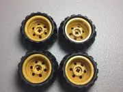 New LEGO Pearl Gold Wheels 30.4x 20mm Wheel - 43.2mm x 26mm Tires Lot of 4