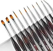 Miniature Detail Paint Brushes - 11pcs Professional Micro Paint Brushes for Acrylic, Watercolour, Oil, Fine Detailing | Great for Models, Paint by Numbers, Warhammer 40k, DND, Citadel & More