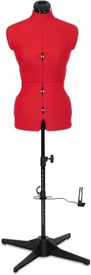 Sew Simple 8 Part Small-Medium Poppy Red Adjustable Dress Form (Dress Size 4-12)