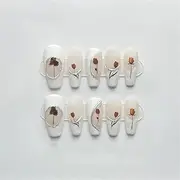 Handmade Luxury Nail Press Full Set Matte Full Cover White Decorative Manicure Wearable