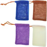 NOLITOY Comfortable Shower Towel Bath Skin Scrubber Soap Quick Dry Wall Hanging Soap Storage Bag