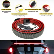 120cm Car LED Trunk Rear Spoiler Lip Tail Wing Brake Lamp Light Bar Glossy Black