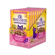 Wellness Appetizing Entrees Flaked Tuna, Mackerel & Shrimp in Broth Wet Cat Food Pouch 40gx8