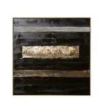 [James Lane] Archi Abstract Hand Painted Wall Art Black Gold - 90cm x 90cm