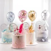 3 pcs Mini Multi Colour Confetti Balloon Cake Toppers Birthday Party Decoration