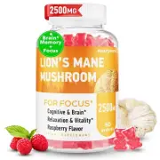 Lions Mane Gummies Organic Lion's Mane Lions Mane Gummies for Adults with Ash...