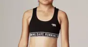 Running Bare Crop Top girl Size 10 NWT new Active Wear Dance Black Workout Sport