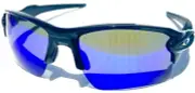 NEW* Oakley FLAK 2.0 BLACK w POLARIZED Galaxy Blue 2 lens set Sunglass 9188