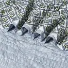 Block Print Quilt Throw Reversible Blanket Twin 60" X 90" Light Steel Blue