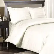 1200 Thread Count 100% Egyptian Cotton PILLOW CASE Set 1200 TC KING Ivory Stripe