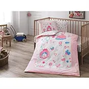 Fancy Pink 100% Organic Cotton Licensed Baby Bedding Set. 4 Piece, 2 Pillows, 1 Pillow Case and Sheets