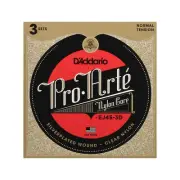 D'Addario EJ45-3D Pro-Arte Nylon Classical Guitar Strings, 3 Sets