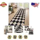 Stylish Checkered 2’5''x8' Easy Jute Runner Rug – Perfect for Indoor/Outdoor