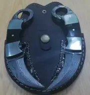Custom hand crafted Knife King's Damascus Steel Double Edge mini karambit pair