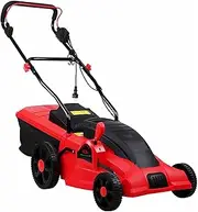 Electric Corded Lawn Mower, Walk-Behind Lawnmower, Garden Lawn Sweeper, 1500W Heavy Duty Brushless Dethatcher, 5-Gear Adjustable Height