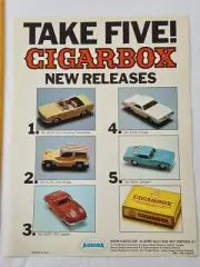 AURORA Take Five CIGARBOX Cars New Releases Dealer Ad Slick DUNE BUGGY, CAMARO
