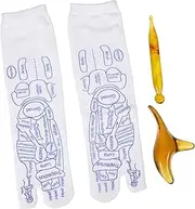 1Set Acupressure Massage Socks with Printed Design Massage Stick for Foot Relaxation Comfortable Socks for Home Office Travel Use