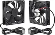 2PCS 9225 Fan 92x92x25mm DC 5V 92mm x 25mm USB Brushless Cooling PC Fan, Replacement Ball Bearing 92mm 25mm Fan for Cooling DIY PC Computer Case Fan - USB